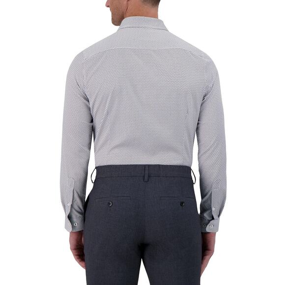 C-LAB NYC Men's Slim-Fit 4 Way Stretch Geo-Print Dress Shirt Size M 33-34 NWOT - Picture 2 of 11